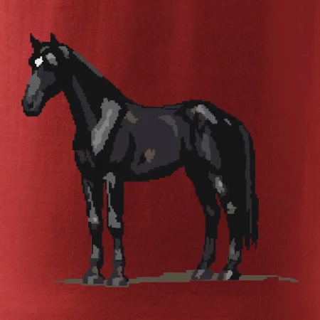 Černý kůň pixel