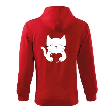 Kočka drží srdce