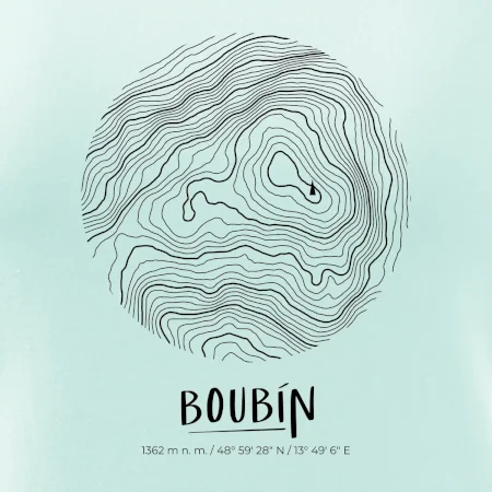 Boubín - vrstevnice v kruhu