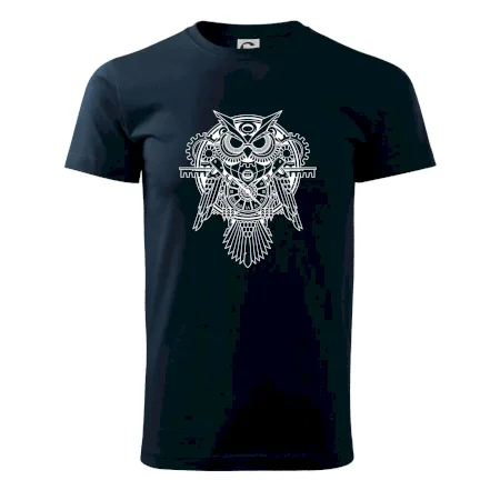 Steampunk sova černobílá