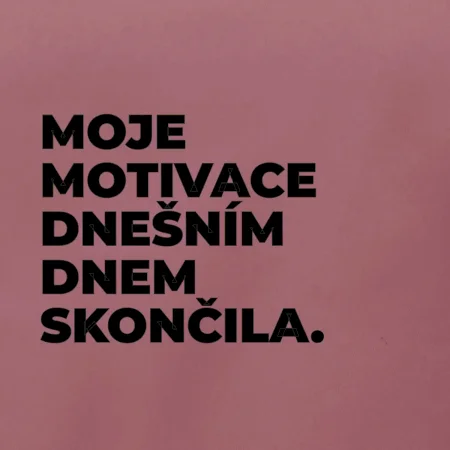 MOJE MOTIVACE DNEŠNÍM DNEM SKONČILA.