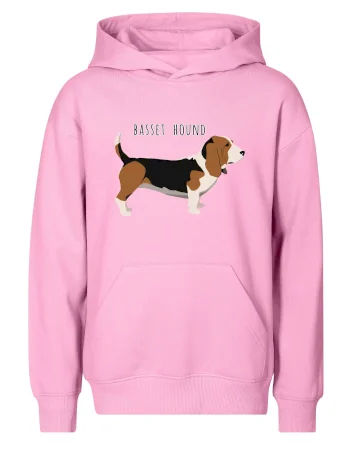 Basset hound pes s nápisem