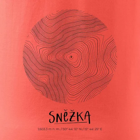 Sněžka - vrstevnice v kruhu