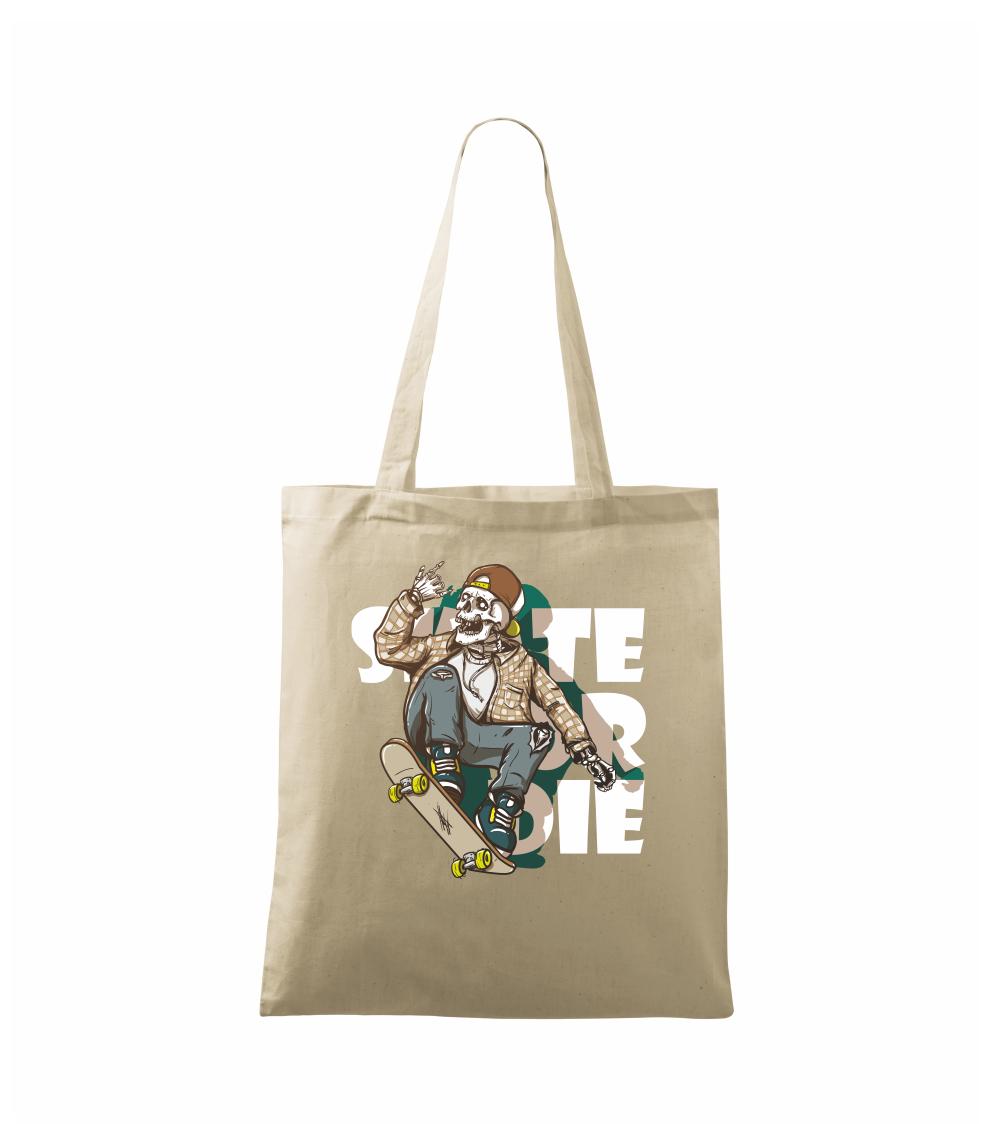 Skull riding skateboard