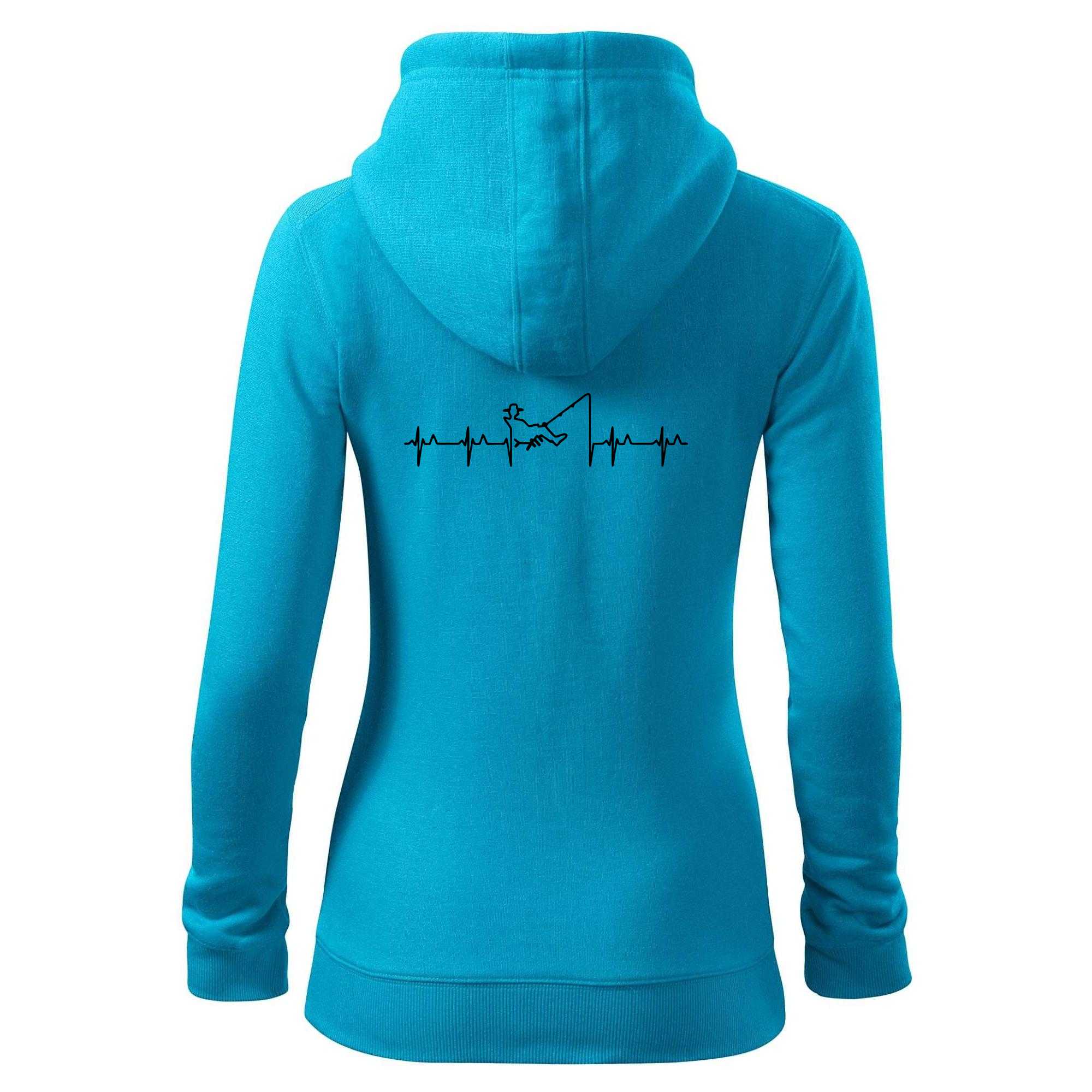 Rybář ekg - Dámská mikina trendy zipper s kapucí