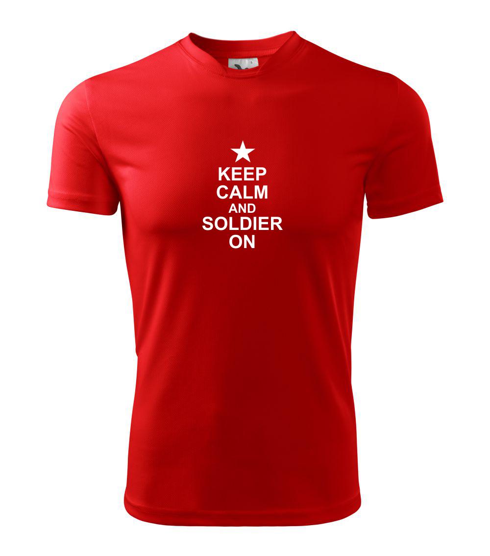 Keep calm and soldier on - Dětské triko Fantasy sportovní (dresovina)