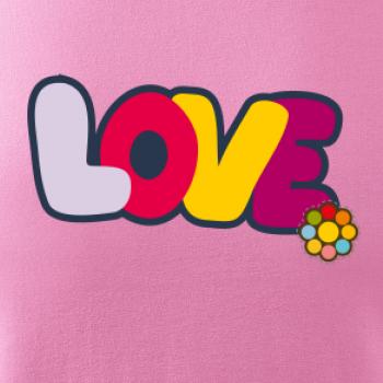 Love nápis s květinou Love nápis s květinou