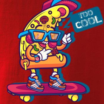 Pizza slice with skateboard