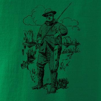 Kreslený rybář s úlovkem