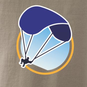 Paragliding modrý padák v kolečku