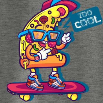Pizza slice with skateboard Pizza slice with skateboard