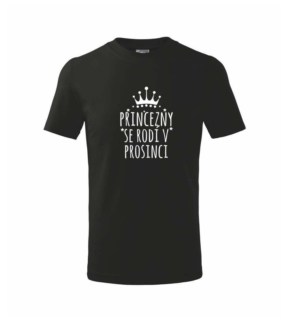Princezny se rodí v prosinci - Triko dětské basic