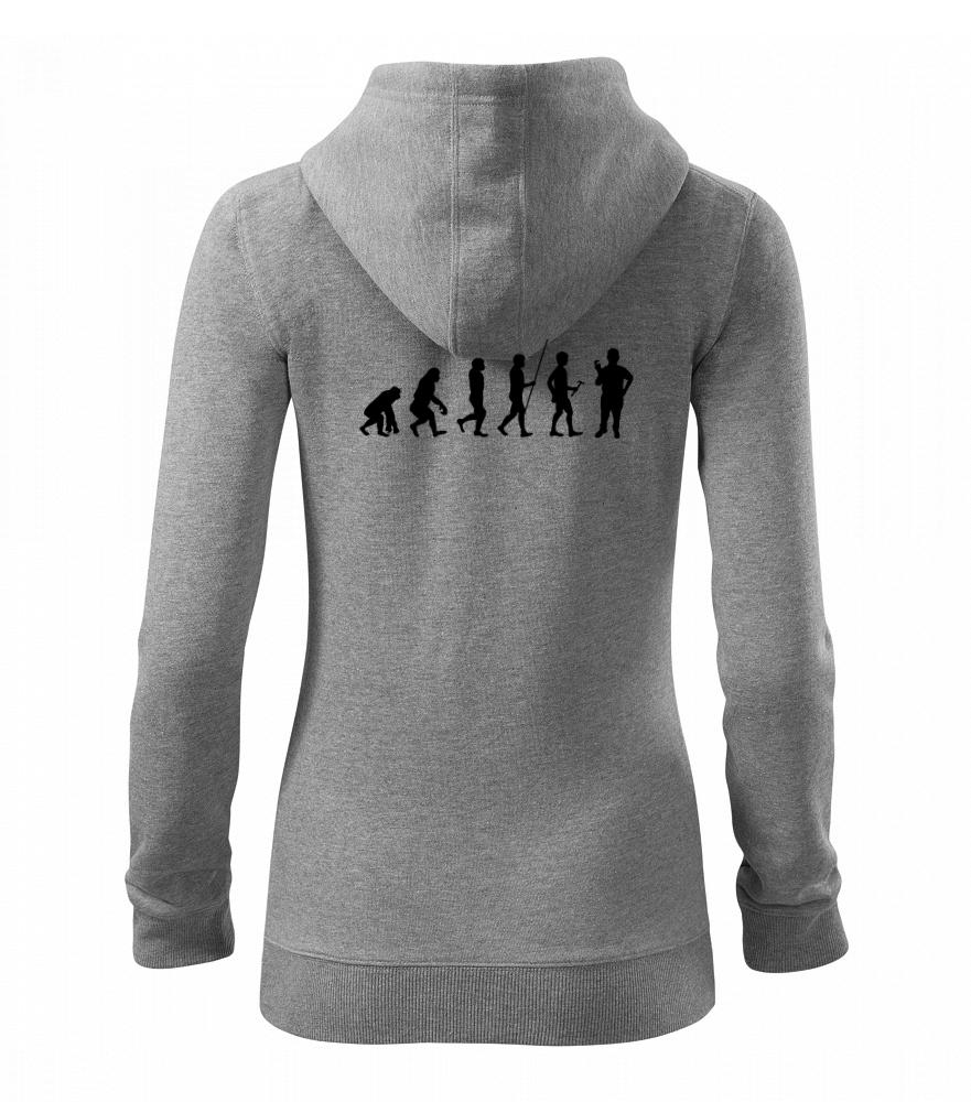 Evoluce instalatér - Dámská mikina trendy zipper s kapucí