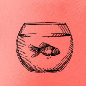 Tužkou kreslená rybička v akváriu