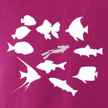 Potápeč ryby čtverec