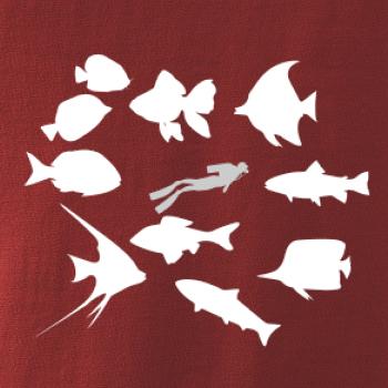 Potápeč ryby čtverec