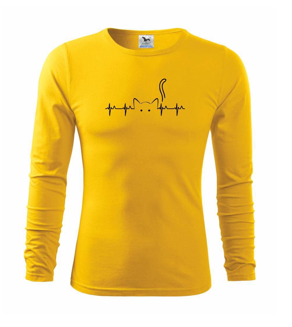 Kočka EKG - Triko s dlouhým rukávem FIT-T long sleeve