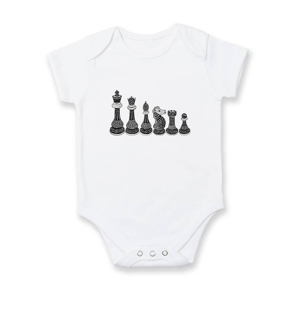 Šachové figurky v řadě - kreslené - Body kojenecké