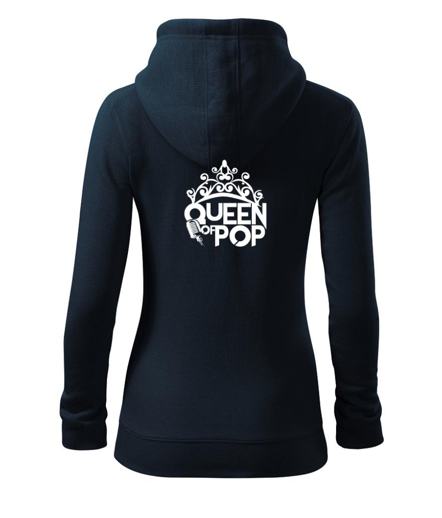 Queen of Pop - Dámská mikina trendy zipper s kapucí