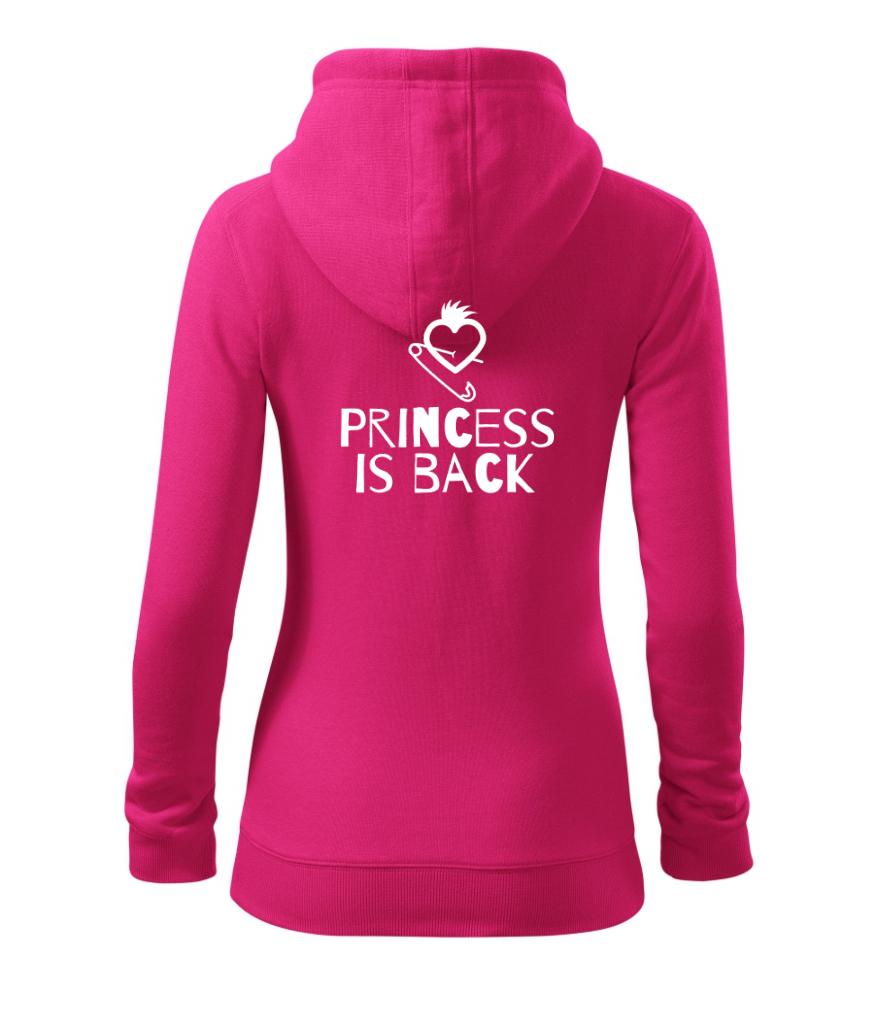 Princess is back punk - Dámská mikina trendy zipper s kapucí