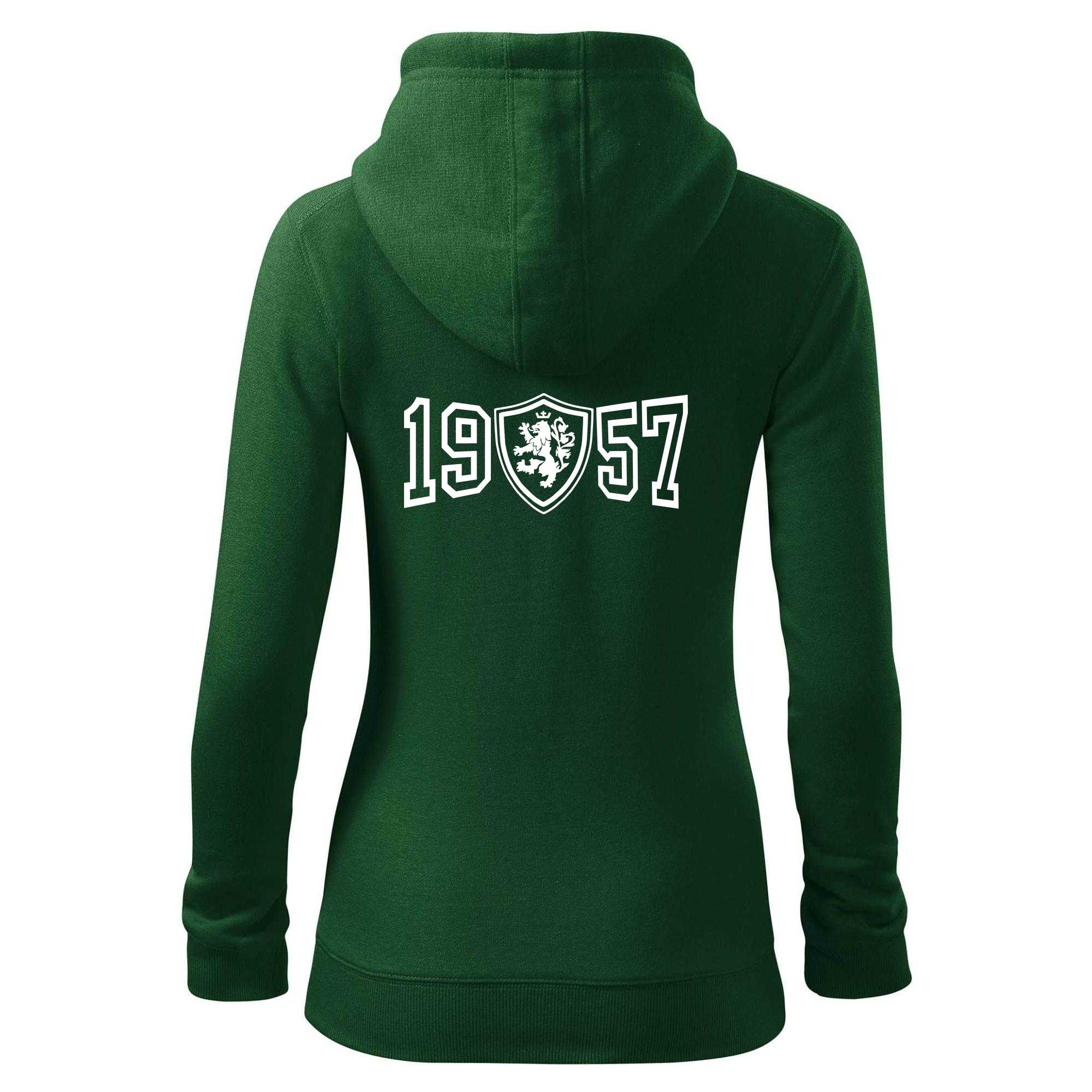 Narozeninový motiv - znak - 1957 - Dámská mikina trendy zipper s kapucí