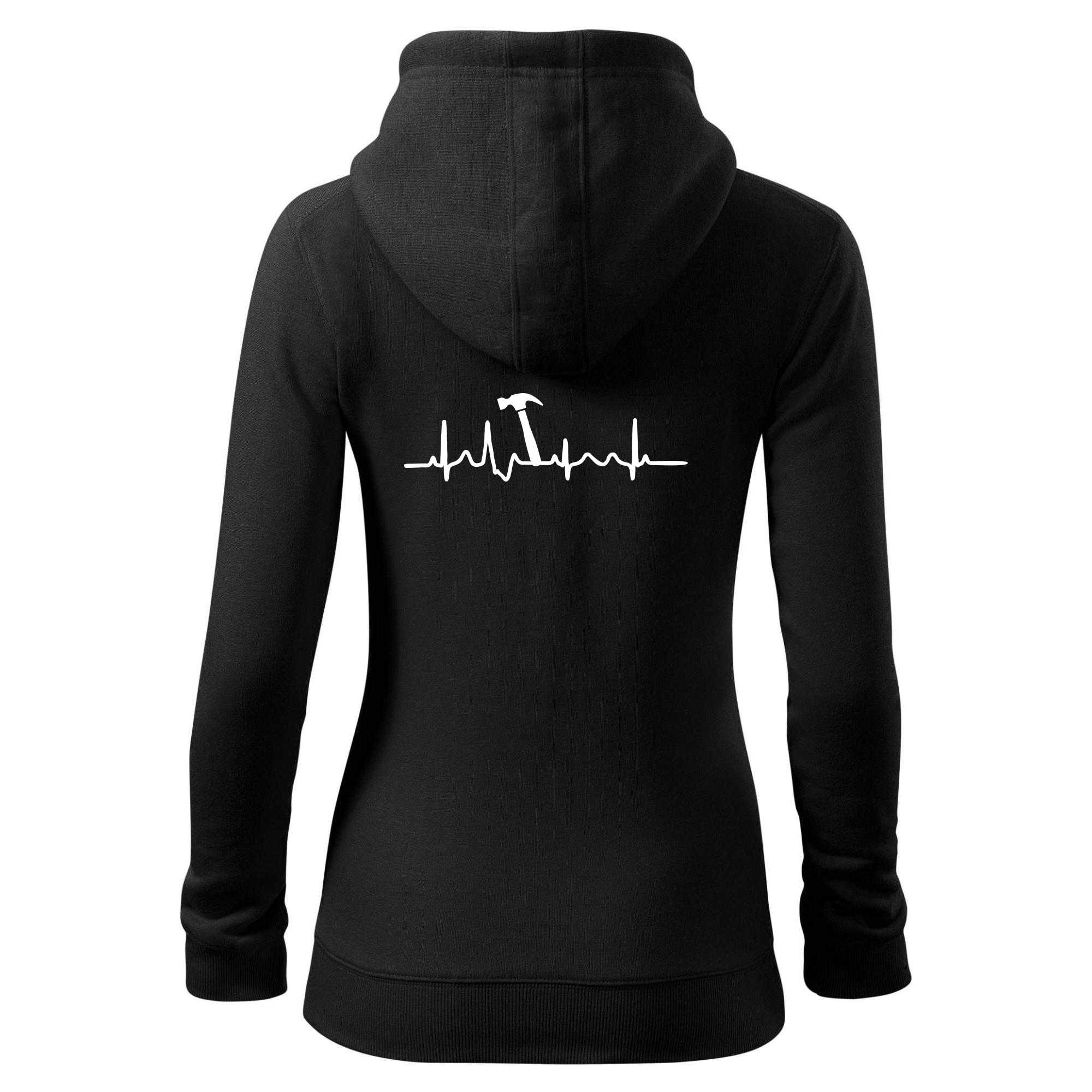 Ekg Kladivo - Dámská mikina trendy zipper s kapucí