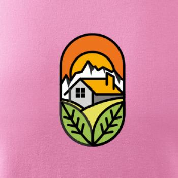 Chalupa při západu slunce