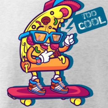 Pizza slice with skateboard Pizza slice with skateboard