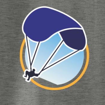 Paragliding modrý padák v kolečku