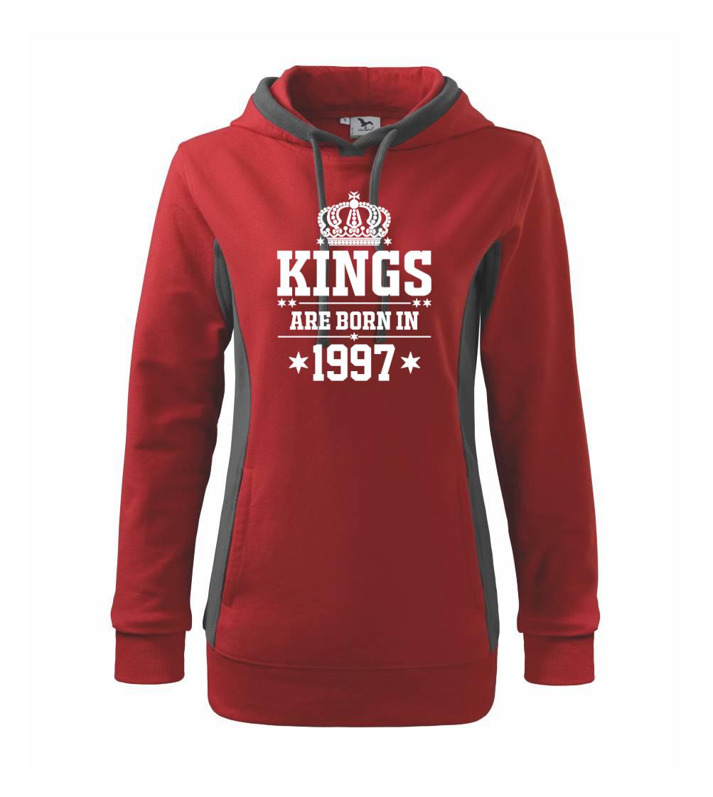 Kings are born in 1997 - Mikina dámská Kangaroo s kapucí
