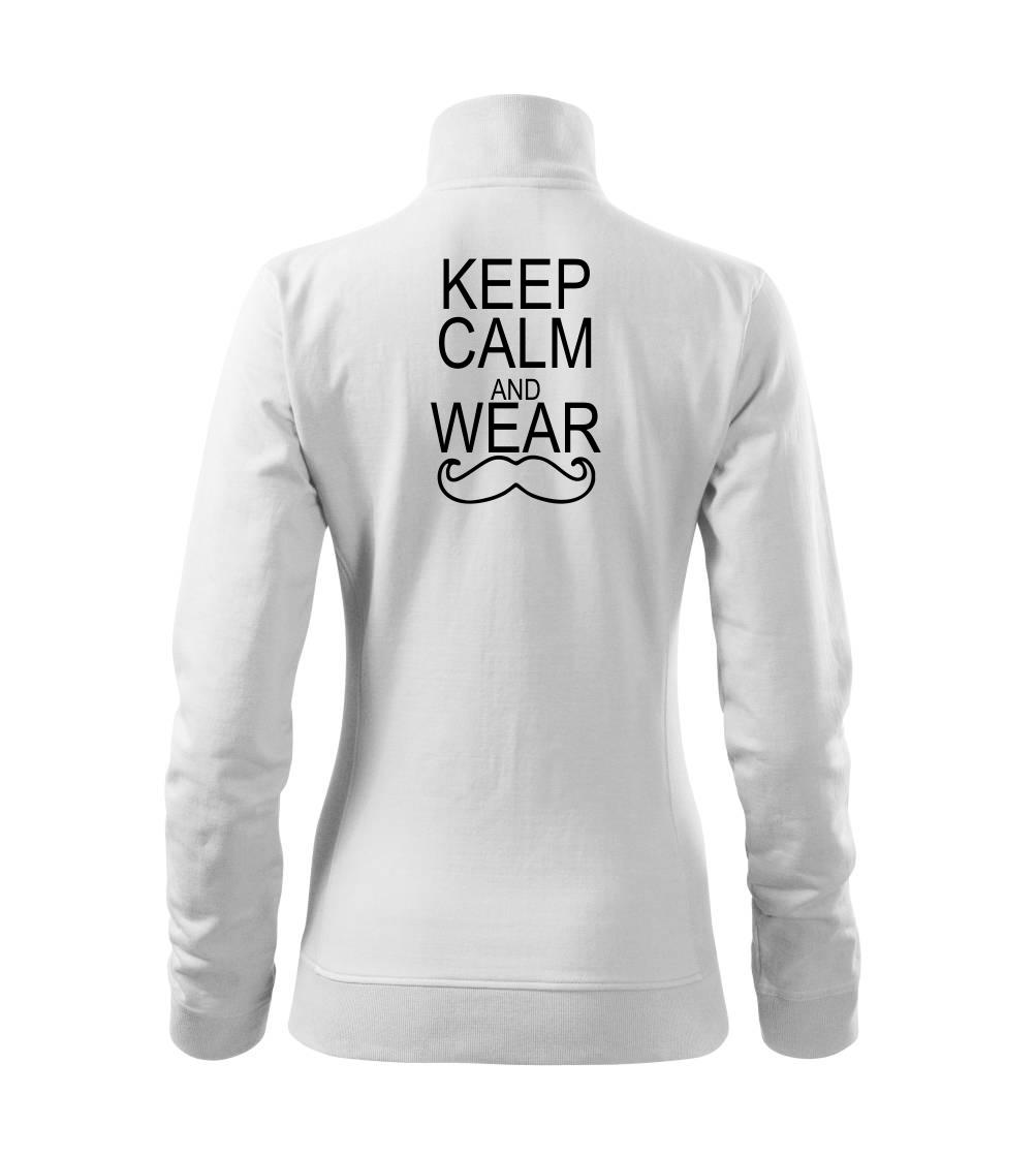 Keep calm and wear mustache - Mikina dámská Viva bez kapuce