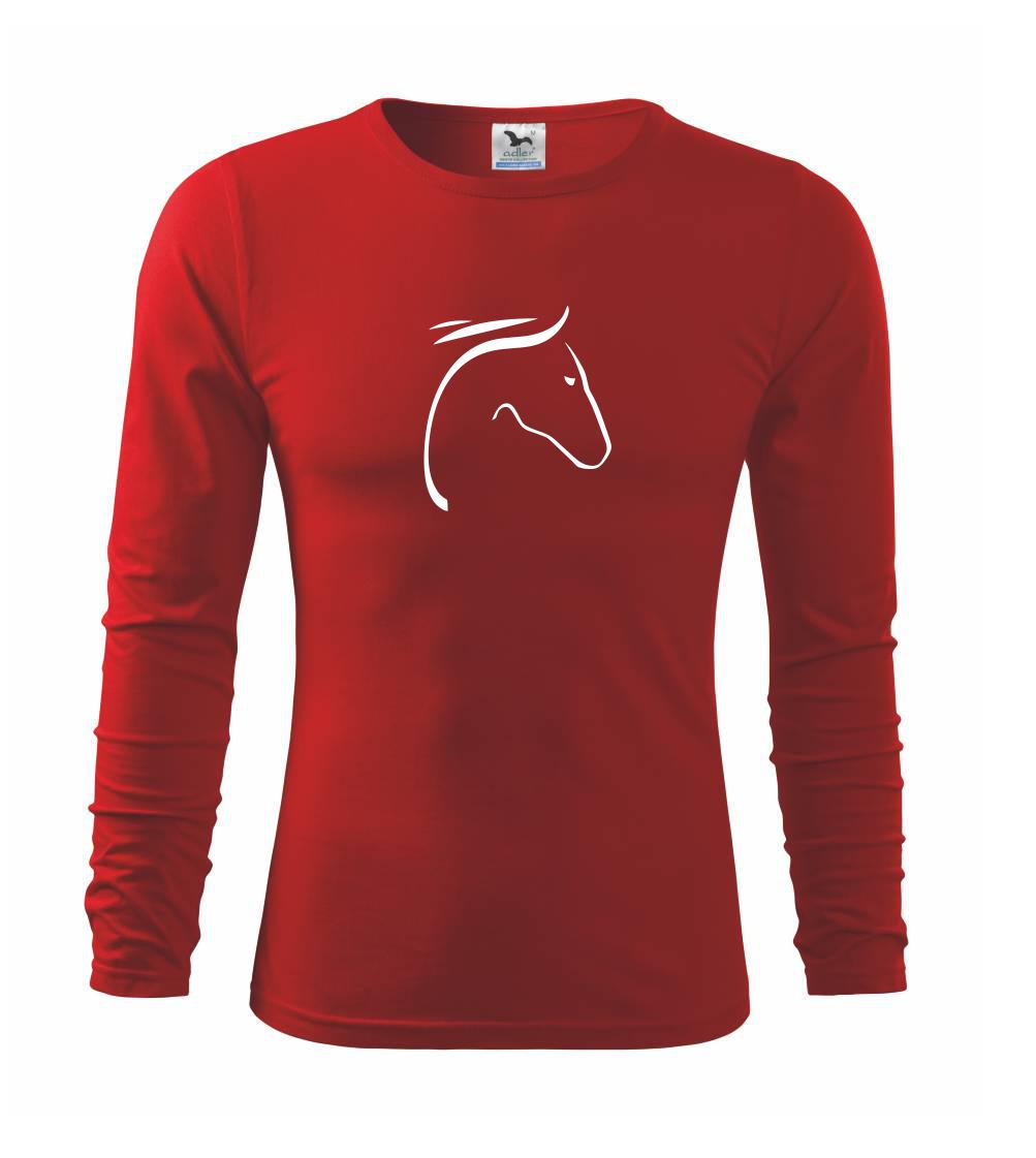 Kůň - hlava silueta - Triko dětské Long Sleeve
