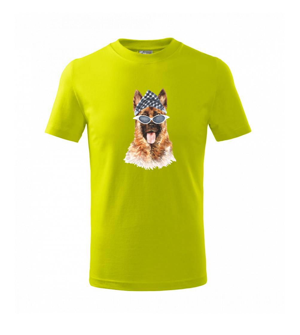 German shepherd se šátkem