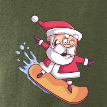 Santa jezdící na snowboardu