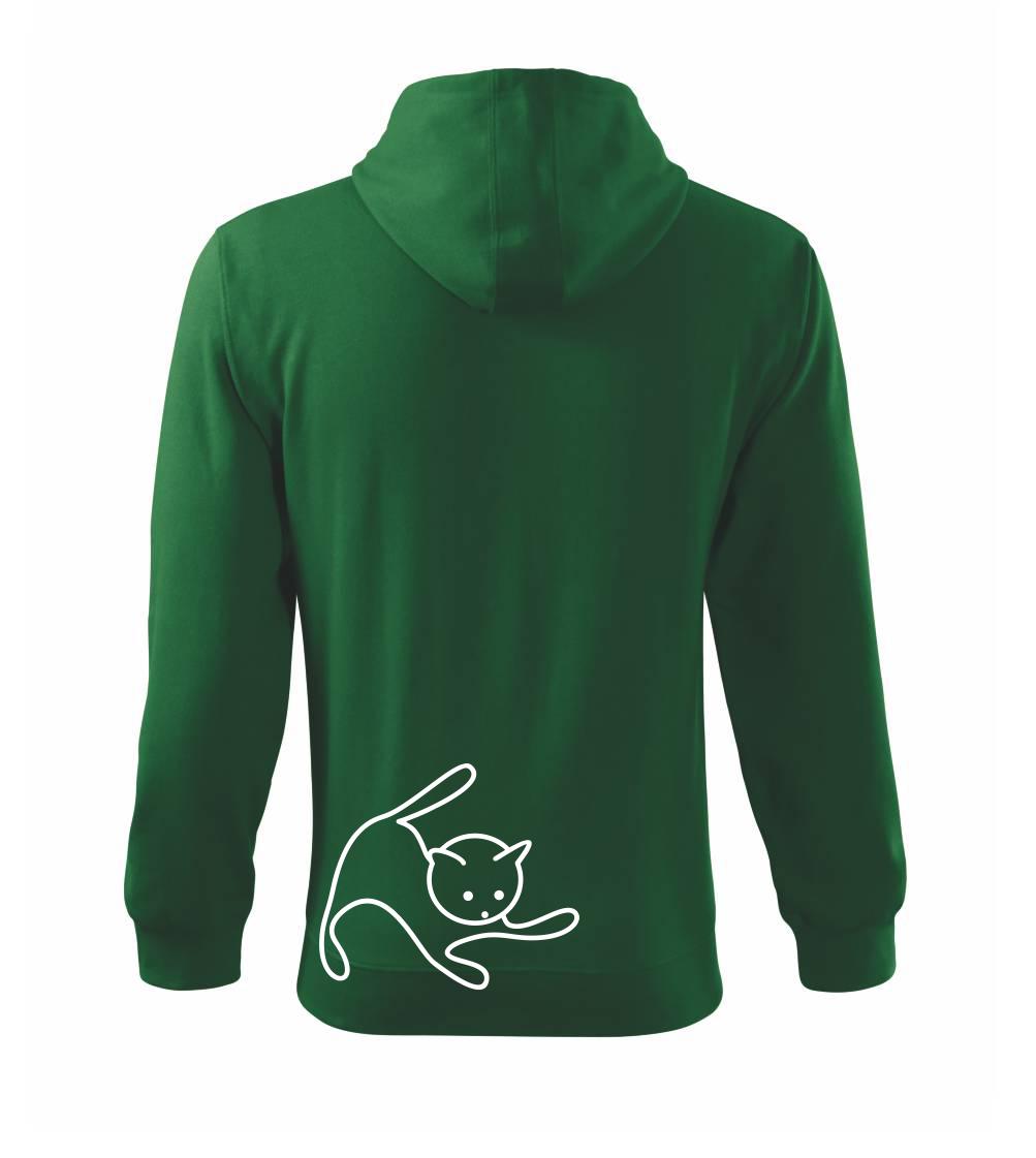 Kočka si hraje - Mikina s kapucí na zip trendy zipper