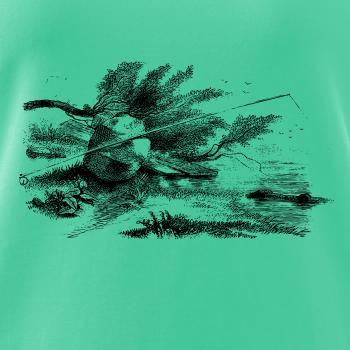 Kreslený prut opřený o kámen