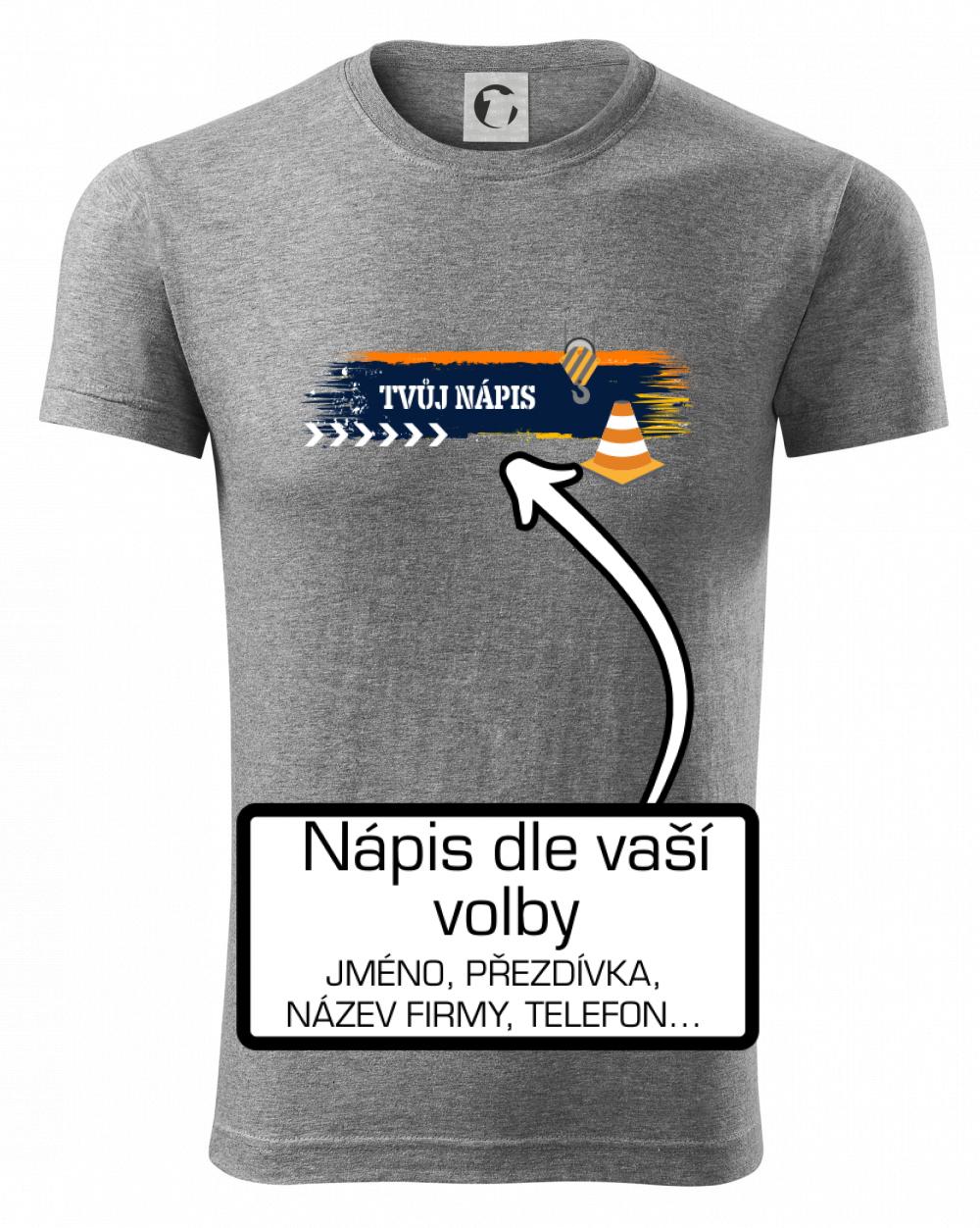 Stavba - vlastní nápis - jeřábník - Viper FIT pánské triko