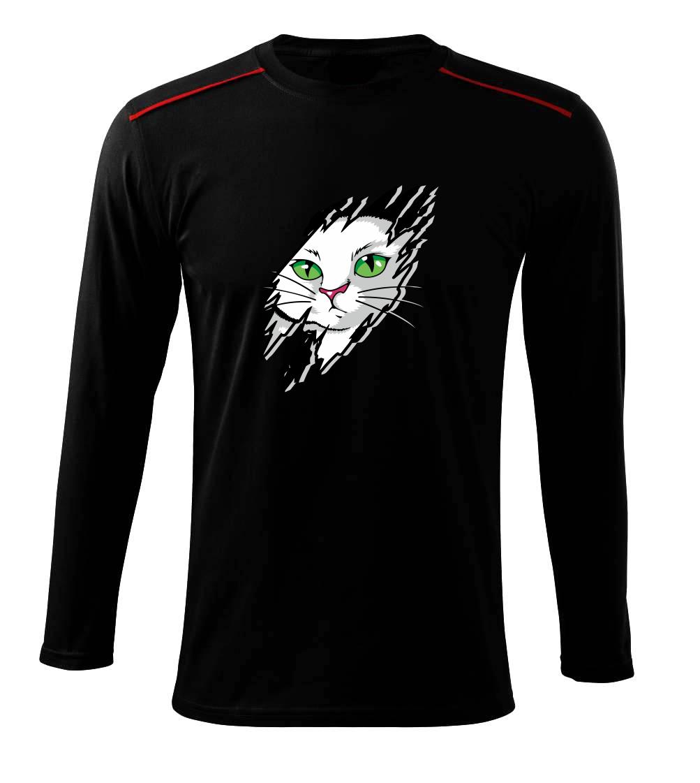 Kočka v roztrženém triku - Triko s dlouhým rukávem Long Sleeve