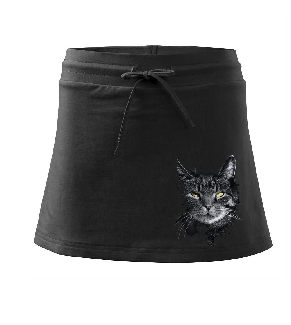 Zadumaná kočka - Sportovní sukně - two in one