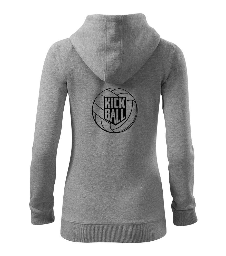 Kickball - míč - Dámská mikina trendy zipper s kapucí