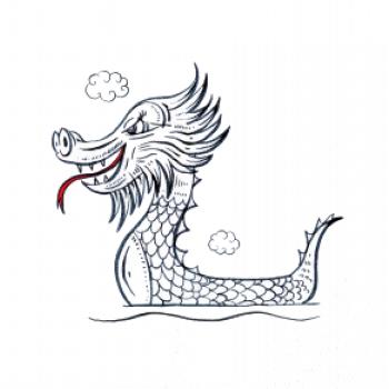 Dračí lodě olejomalba