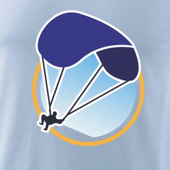 Paragliding modrý padák v kolečku