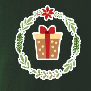 Vánoční věnec s dárkem