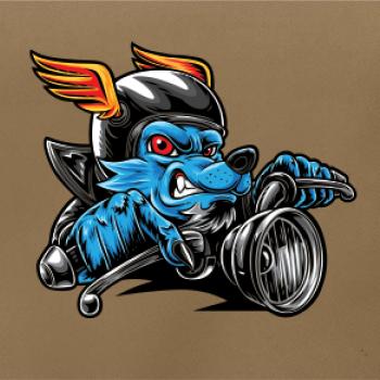 Motorkář vlk Motorkář vlk
