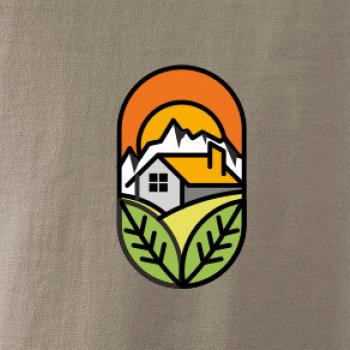 Chalupa při západu slunce