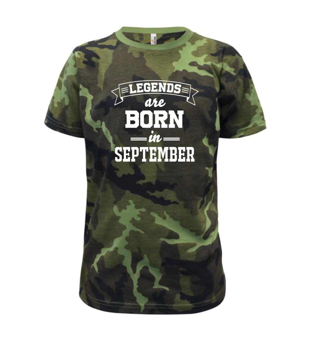 Legends are born in September - Dětské maskáčové triko