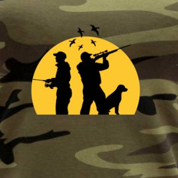 Lovec při západu slunce