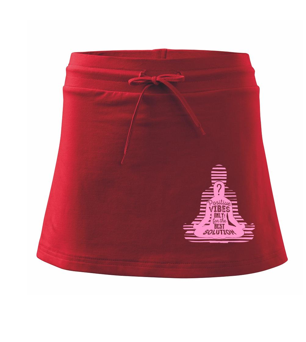 Joga - positive vibes only růžová - Sportovní sukně - two in one