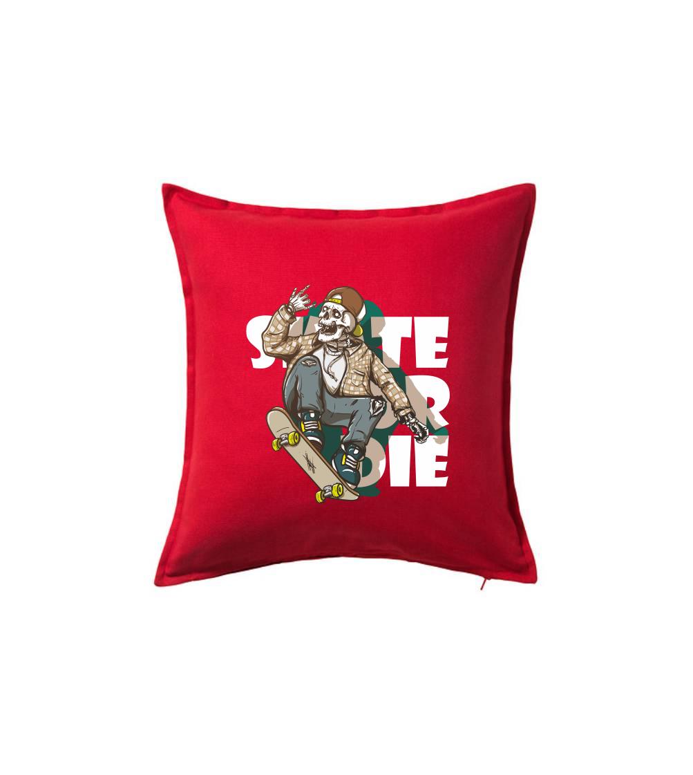 Skull riding skateboard