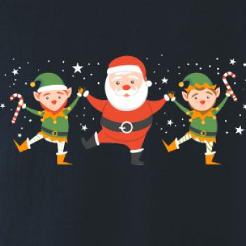 Tancující Santa a dva skřítci